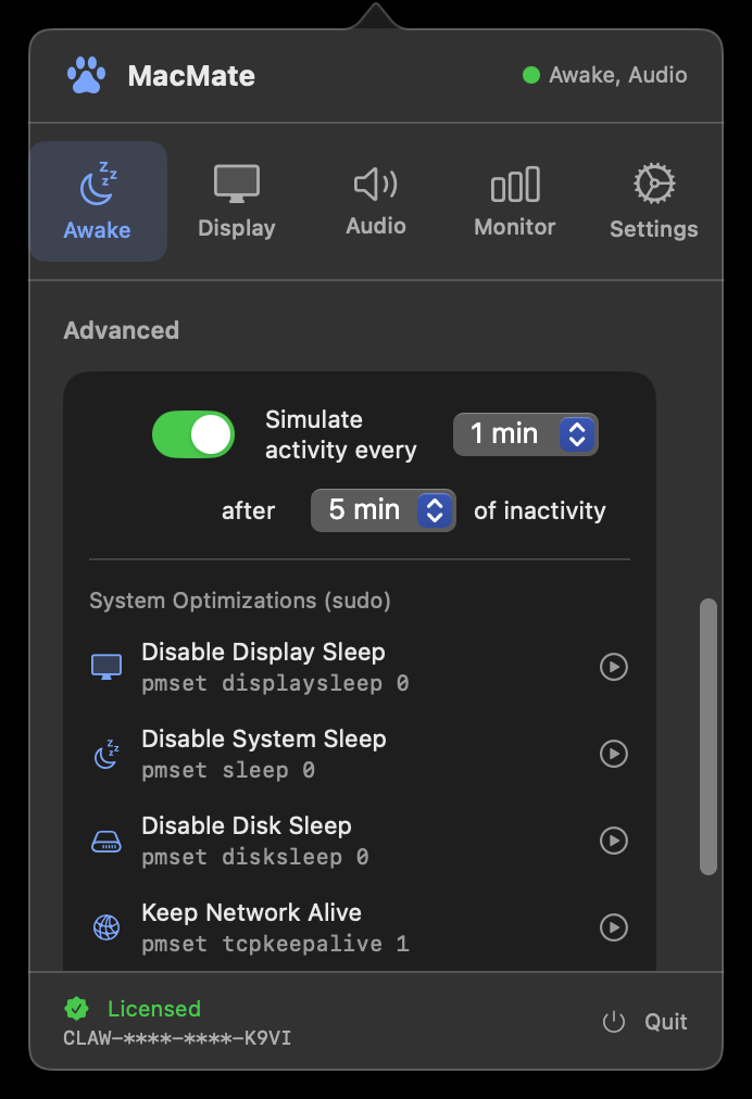 Awake Manager - Optimizations