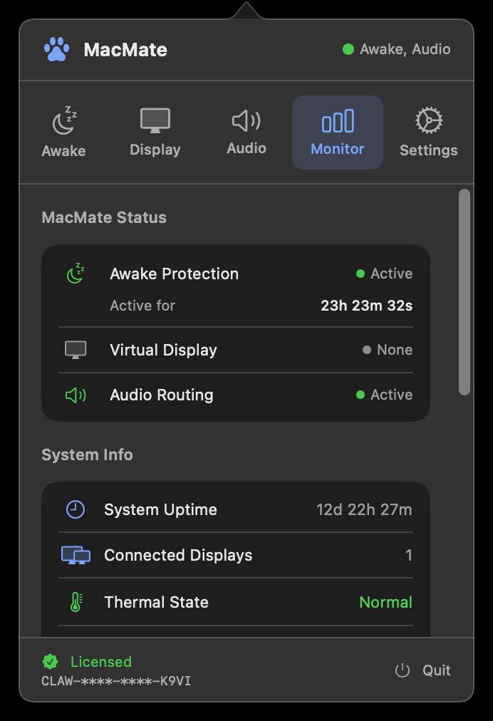MacMate System Monitor